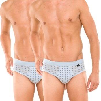 Schiesser 2P Essentials Sport Briefs With Fly Lysblå bomull XX-Large H...