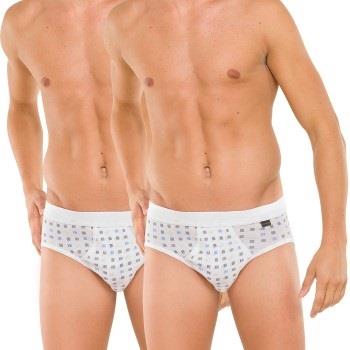 Schiesser 2P Essentials Sport Briefs With Fly Hvit bomull X-Large Herr...