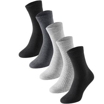 Schiesser Strømper 5P Women Socks Grå/Svart Str 39/42 Dame