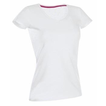 Stedman Claire V-neck Hvit ringspunnet bomull Medium Dame