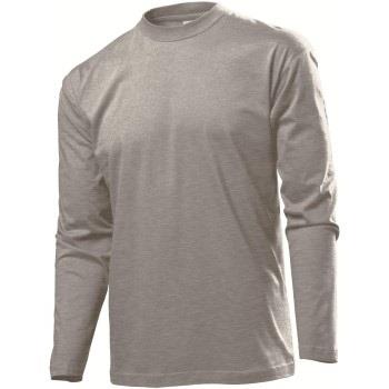 Stedman Classic Long Sleeve Men Mørkgrå  bomull Large Herre