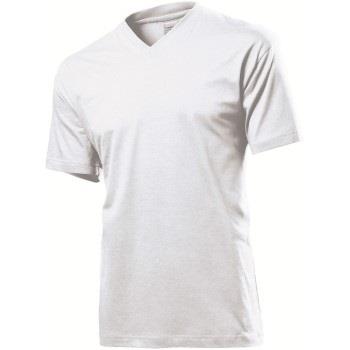 Stedman Classic V-Neck Men T-shirt Hvit bomull Small Herre