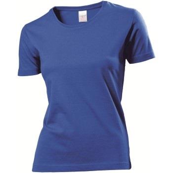 Stedman Classic Women T-shirt Royalblå bomull Large Dame