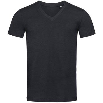 Stedman James Organic Men V-Neck Svart økologisk bomull X-Large Herre