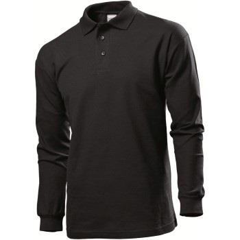 Stedman Polo Long Sleeve Men Svart bomull X-Large Herre