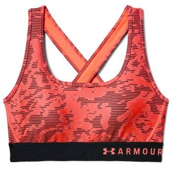 Under Armour BH Mid Crossback Print Sports Bra Rød Mønster polyester S...