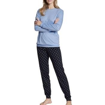 Calida Night Lovers Pyjama With Cuff Blå bomull Large Dame