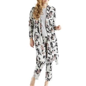 Damella Greymelange Flower Wrap Around Robe Grå Large Dame