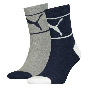 Puma Strømper 2P Comfort Crew Sock Grå/Blå Str 39/42