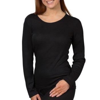 Trofe Wool Bamboo Solids Longsleeve Top Svart Large Dame