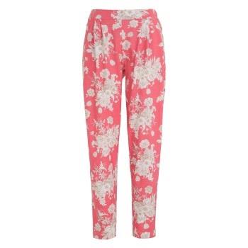 Damella Flower Cotton Pyjama Pants Rosa Mønster bomull Small Dame