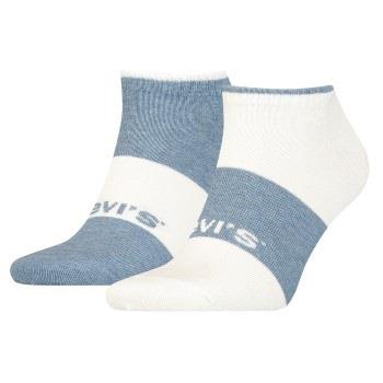 Levis Strømper 2P Unisex Sustainable Low Cut Socks Hvit/Blå Str 35/38