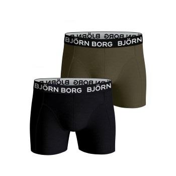 Björn Borg 2P Cotton Stretch Shorts 2112 Svart/Grønn bomull Medium Her...