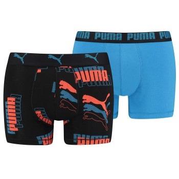 Puma 2P Logo Print Boxer Blå/Rød bomull Medium Herre