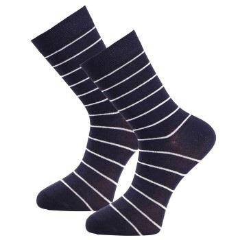 Trofe Bamboo Small Stripe Socks Strømper 2P Marine Str 39/42 Dame