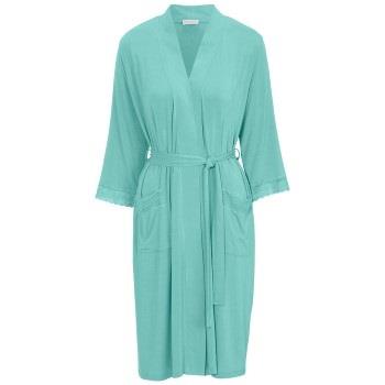 Damella Viscose Plain Lace Robe Aqua viskose X-Large Dame