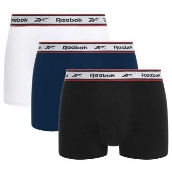 Reebok 3P Barlow Sports Trunk Svart/Marine/Hvit bomull Small Herre