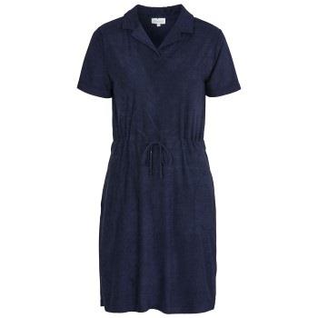 Damella Bamboo Stretchterry Short Sleeve Dress Marine Small Dame