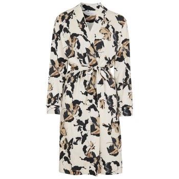 Damella Greymelange Flower Wrap Around Robe Krem Small Dame