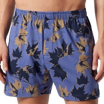 Schiesser 2P Fun Prints Boxer Shorts Lysblå m Mønst bomull Large Herre