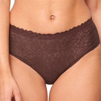 Sloggi Truser ZERO Feel Lace 2.0 High Waist Brief Brun Small Dame