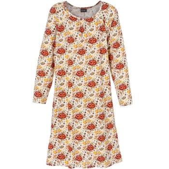 Trofe Autumn Flow Long Sleeve Nightdress Orange mønster bomull Large D...