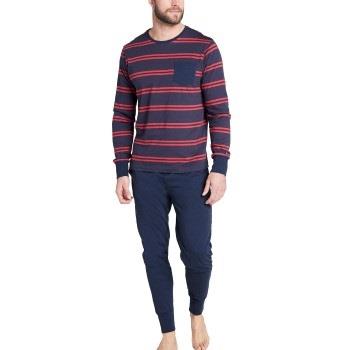 Jockey Cotton Pyjama Knit Blå/Rød bomull Small Herre