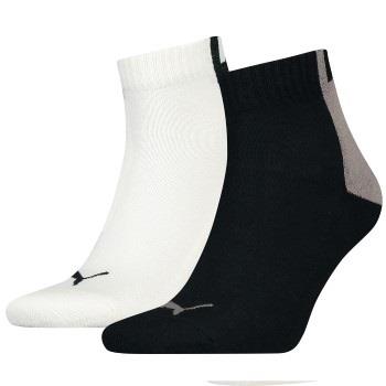 Puma Strømper 2P Men Logo Block Quarter Socks Svart/Hvit Str 39/42 Her...