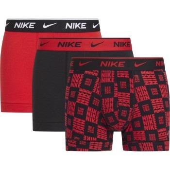 Nike 3P Everyday Cotton Stretch Trunks Rød/Svart bomull Small Herre