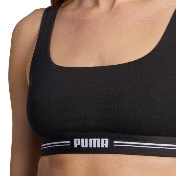 Puma BH Women Scoop Neck Top Svart økologisk bomull Small Dame