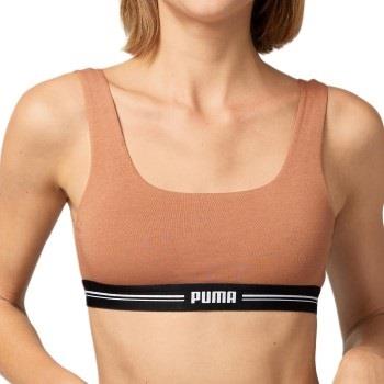 Puma BH Women Scoop Neck Top Mocca økologisk bomull Medium Dame