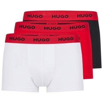 HUGO 3P Triplet Trunk Hvit/Rød bomull Medium Herre