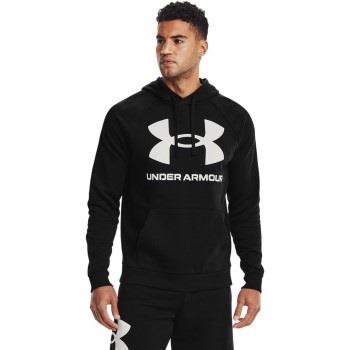 Under Armour Rival Fleece Big Logo Hoodie Svart/Hvit Large Herre