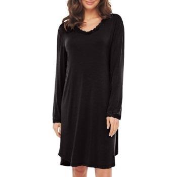 Lady Avenue Bamboo Nightdress With Long Sleeve Svart Bambus Large Dame