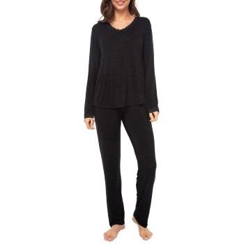 Lady Avenue Bamboo Pyjamas With Lace Long Sleeve Svart Bambus Large Da...