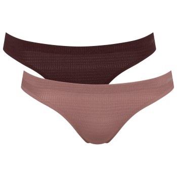 Sloggi Truser 2P ZERO Motion Mini Brief Brun polyester X-Small Dame