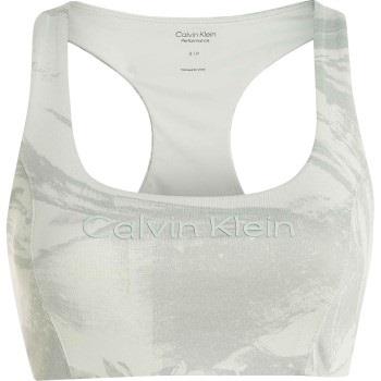 Calvin Klein BH Sport Medium Support Printed Bra Lysegrønn Large Dame