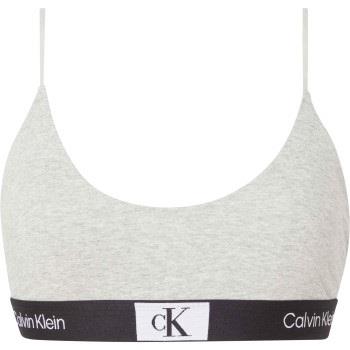 Calvin Klein BH CK96 Unlined Bralette Lysgrå bomull Large Dame