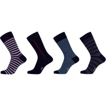 JBS Strømper 4P Cotton Socks Svart/Rød Str 40/47 Herre