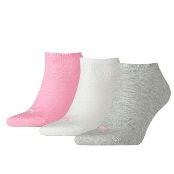 Puma Strømper 3P Sneaker Socks Rosa/Grå Str 39/42