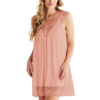 Damella Viscose Plain Sleeveless Nightdress Rosa viskose Large Dame