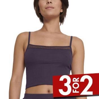 Sloggi GO Ribbed Crop Top Mørkelilla bomull Medium Dame