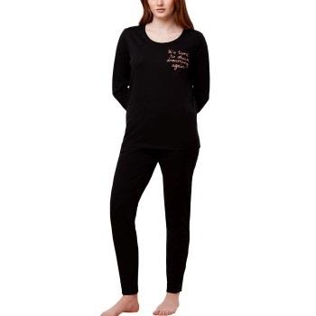 Triumph PK 03 Long Sleeve Pyjama Set Svart bomull 40 Dame