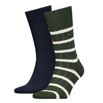 Tommy Hilfiger Strømper 2P Men Neppy Stripe Sock Blå/Grønn Str 39/42 H...