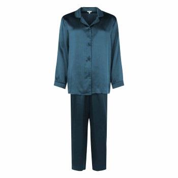 Lady Avenue Pure Silk Basic Pyjamas Petrol silke X-Large Dame