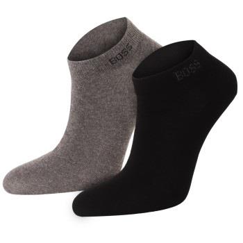 BOSS Strømper 2P Color Combed Cotton Socks Grå/Svart Str 39/42 Herre