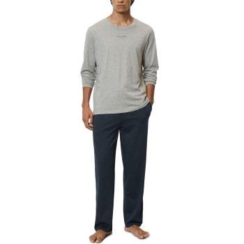 Marc O Polo Men Long Pyjama Set Marine/Grå bomull Small Herre