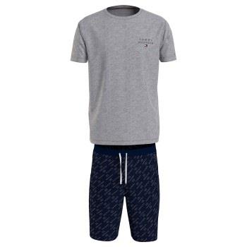 Tommy Hilfiger SS Woven Drawstring PJ Set Marine/Grå bomull Large Herr...