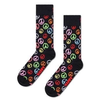 Happy socks Strømper Peace Sock Svart bomull Str 36/40