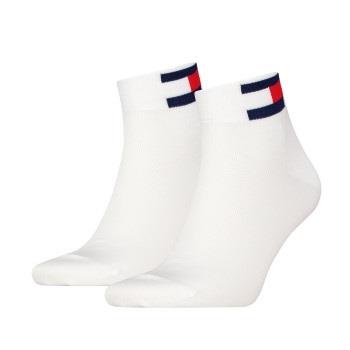 Tommy Men Uni Flag Quarter Sock Strømper 2P Hvit Str 35/38 Herre